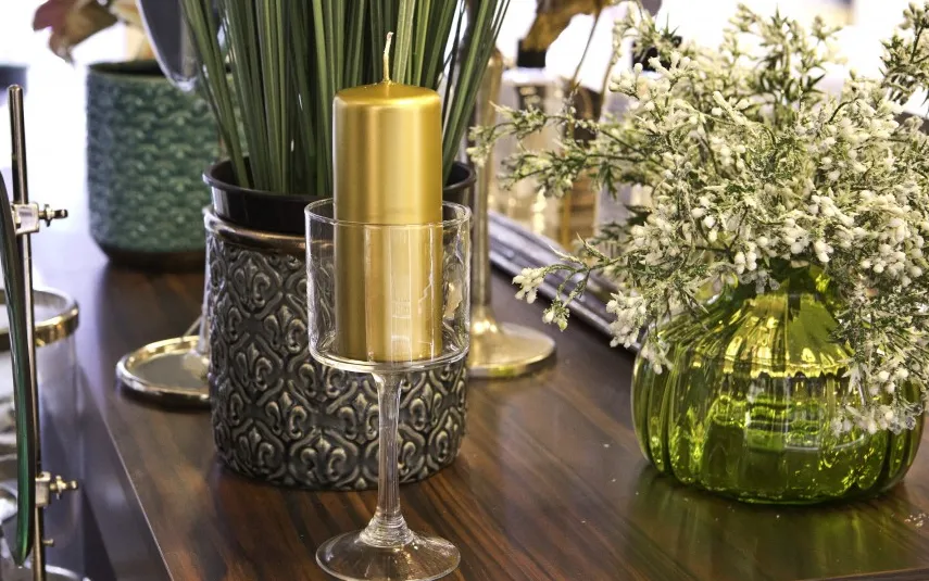 Sigma Glass Świecznik szklany wysoki głęboki 20 cm Sigm Glass Online
