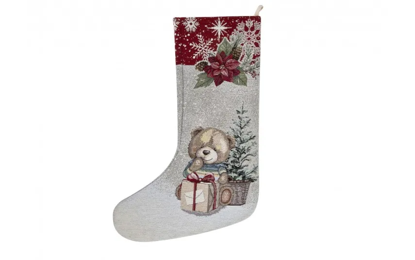 Dekor Pap Świąteczna skarpeta na prezenty MIŚ 45x28 Chenile 1312B Fashion