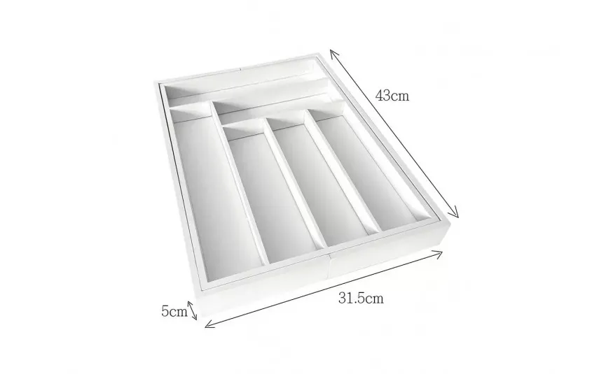 KingHoff Wkład do szuflady 52x43x5 cm bambusowy biały KH1748 Best