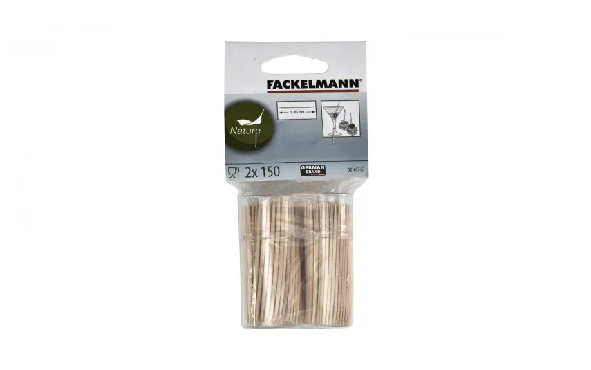 Fackelmann Wykałaczki drewniane patyczki 2x150 sztuk 6,5 cm 521657 Hot