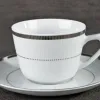 Cmielow 6x filiżanka 200ml ze spodkiem Marcello Silver Discount