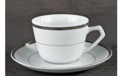 Cmielow 6x filiżanka 200ml ze spodkiem Marcello Silver Discount