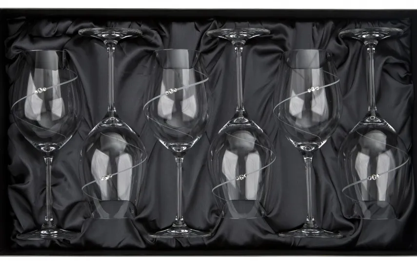 Diamante 6x Kieliszki do czerwonego wina Silhouette Clearance