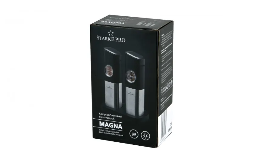 Starke PRO 2 x Młynki elektryczne do soli i pieprzu Magna Clearance