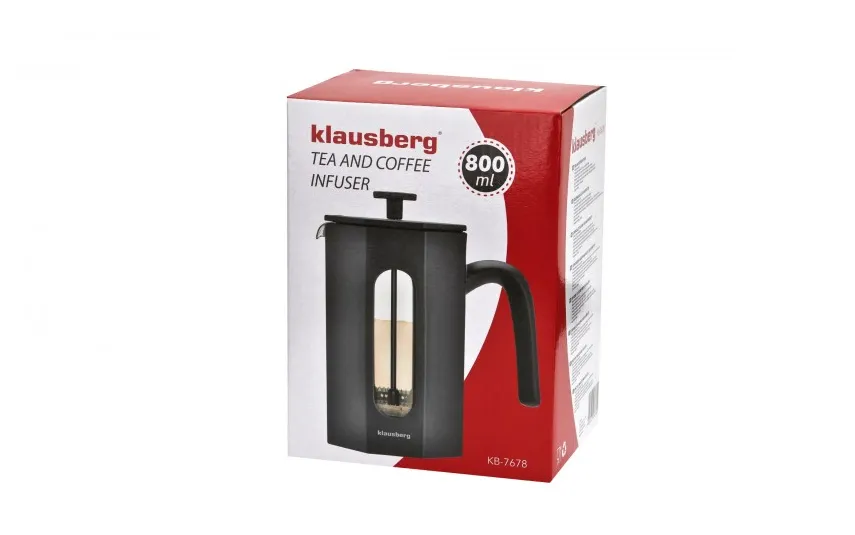 Klausberg Zaparzacz tłokowy 0,8 L czarny KB-7678 Sale