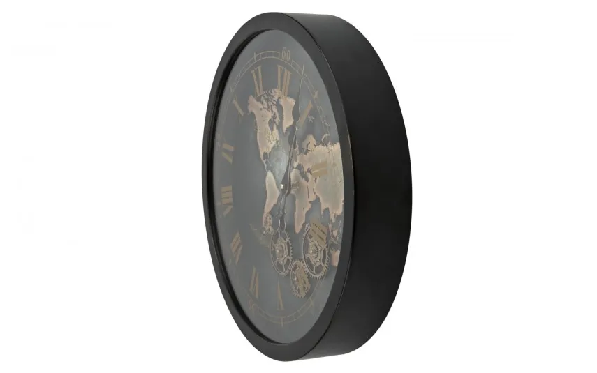 Dekor Pap Zegar ścienny metalowy 50x50x8 cm Świat Discount