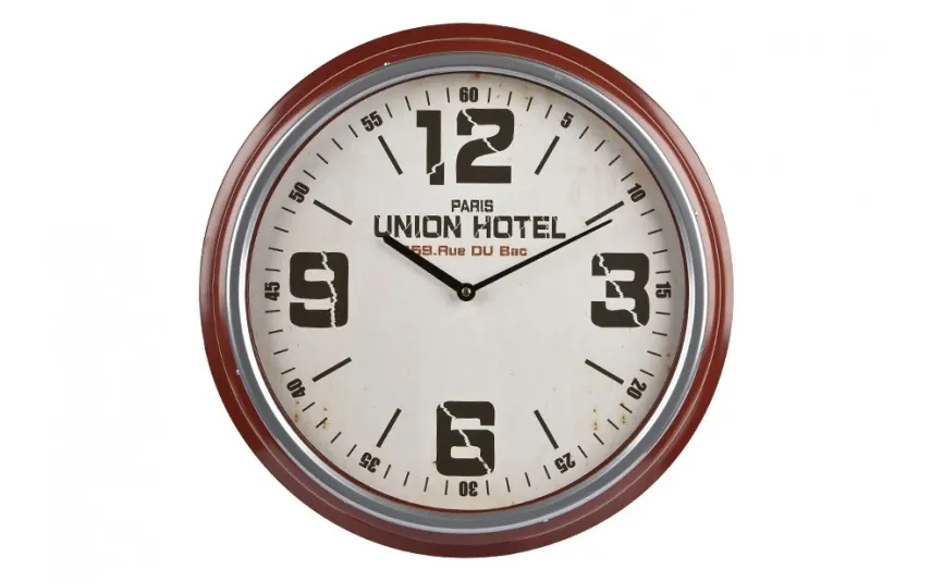 Witek Home Zegar ścienny okrągły 47cm brąz Union Hotel Online