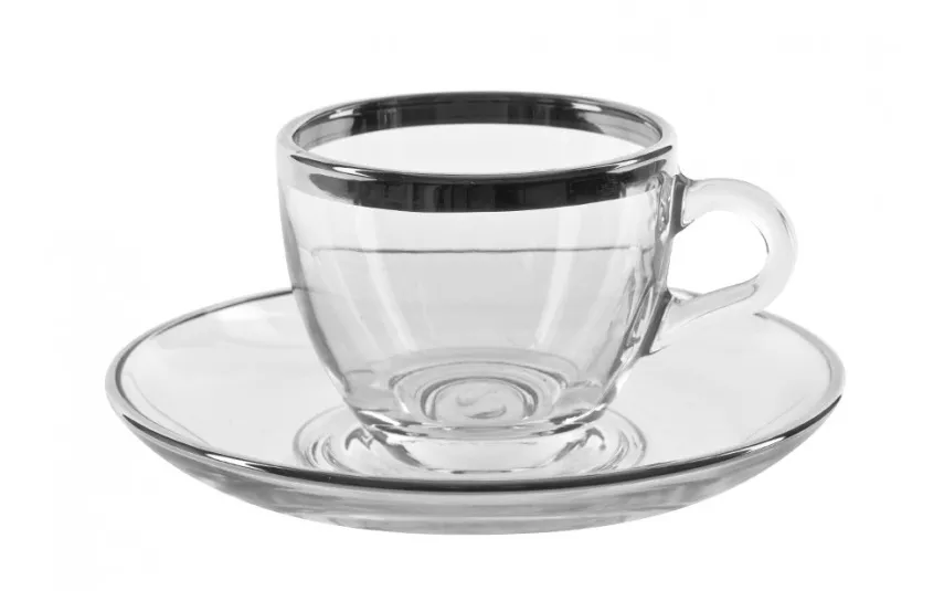 Combi dla Witeks Zestaw 6 Filiżanek do espresso 60 ml + spodki Platinium Line Fashion