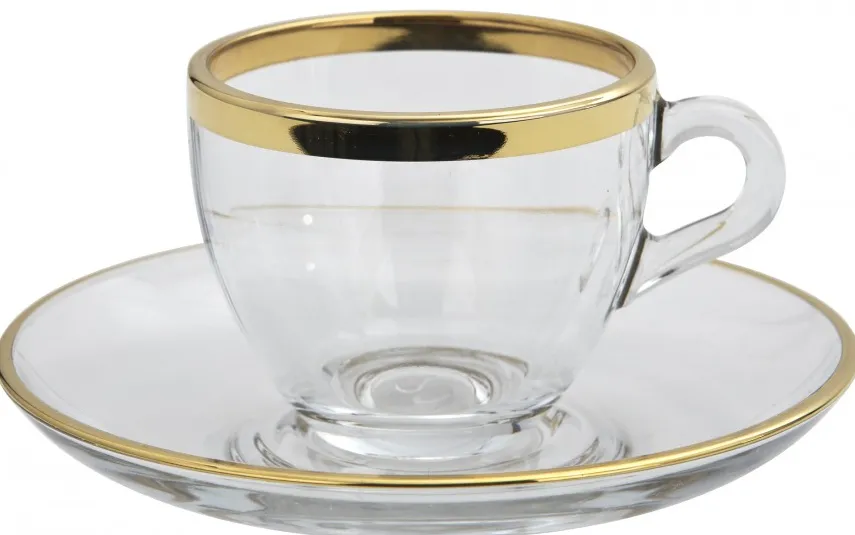 Combi dla Witeks Zestaw 2 filiżanek do espresso 60 ml + spodki Golden Line Fashion