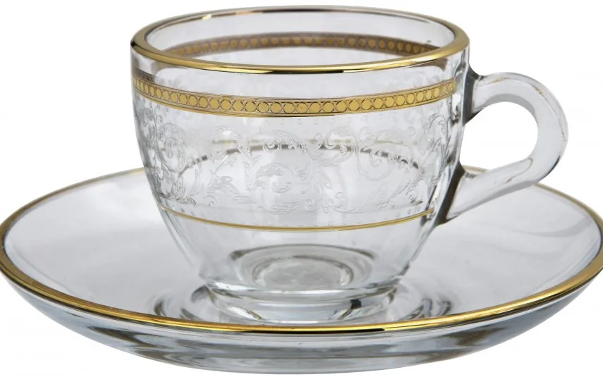 Combi dla Witeks Zestaw 2 filiżanek do espresso 60 ml + spodki Dolce Vita Gold Discount