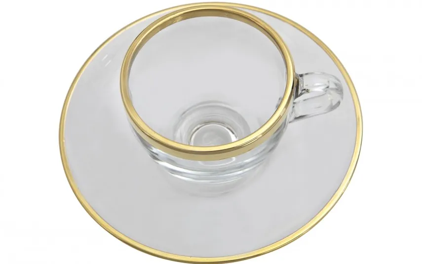 Combi dla Witeks Zestaw 2 filiżanek do espresso 60 ml + spodki Golden Line Fashion
