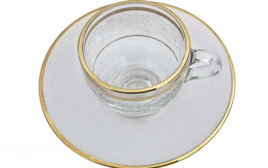 Combi dla Witeks Zestaw 2 filiżanek do espresso 60 ml + spodki Dolce Vita Gold Discount