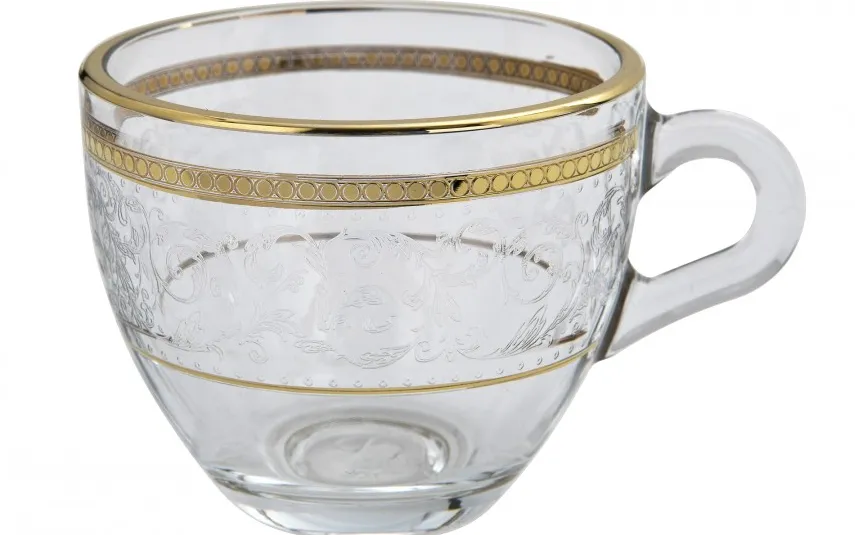 Combi dla Witeks Zestaw 6 filiżanek do espresso 60 ml + spodki Dolce Vita Gold Outlet