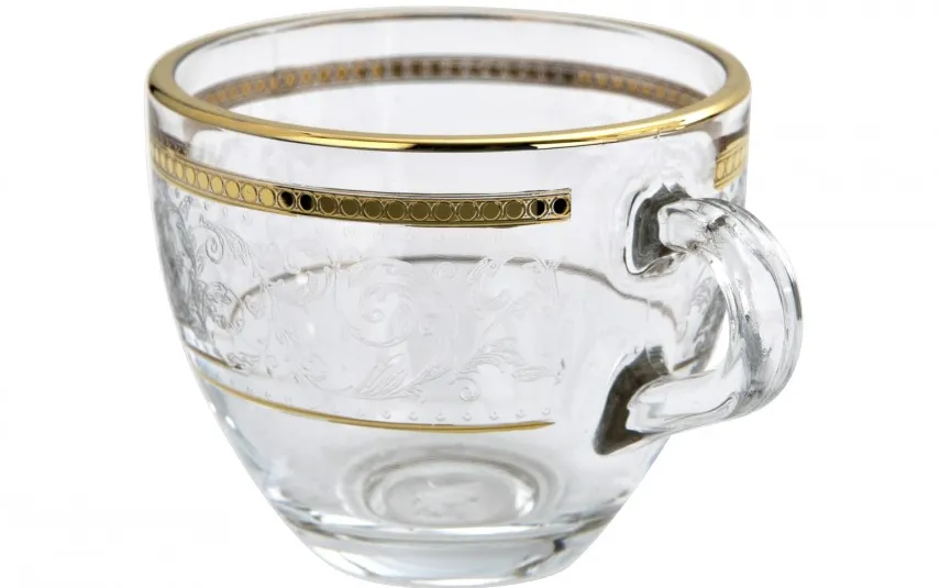 Combi dla Witeks Zestaw 6 filiżanek do espresso 60 ml + spodki Dolce Vita Gold Outlet