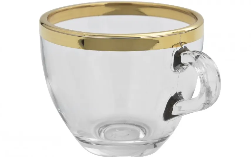Combi dla Witeks Zestaw 2 filiżanek do espresso 60 ml + spodki Golden Line Fashion