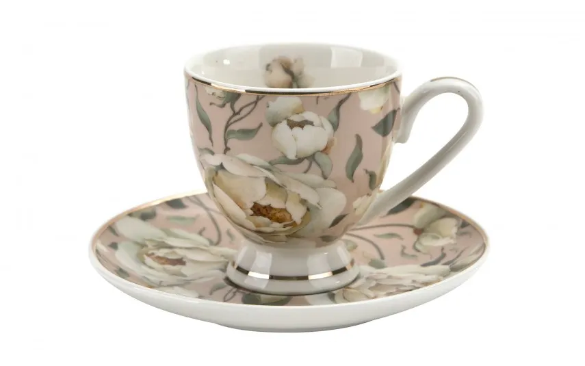 Duo Zestaw 2 filiżanek do espresso 90 ml English Roses Cream Outlet
