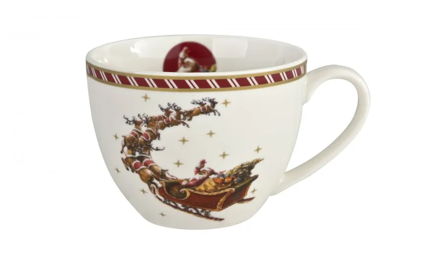 Duo Zestaw 2 Filiżanek 280ml ze spodkami SANTA ON SLEIGH Best