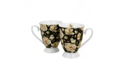 Duo Zestaw 2 kubków 300 ml Retro English Roses Black New