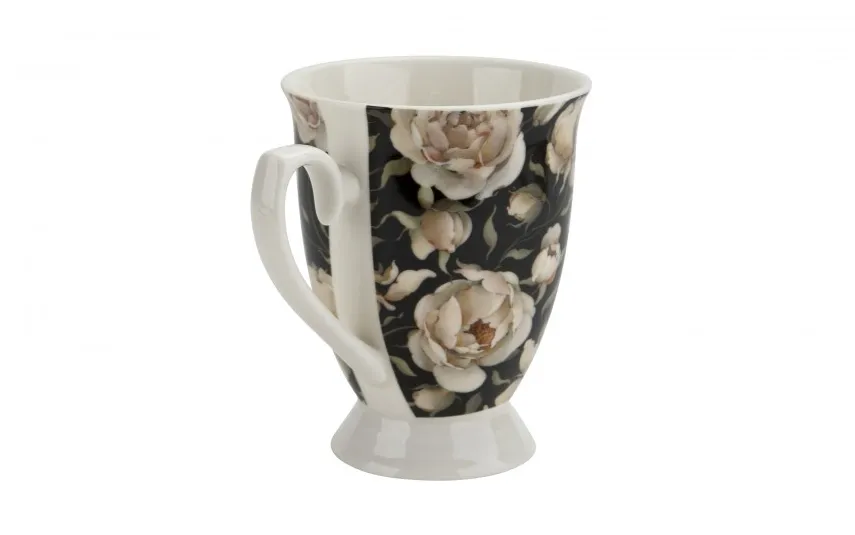 Duo Zestaw 2 kubków 300 ml Retro English Roses Black New