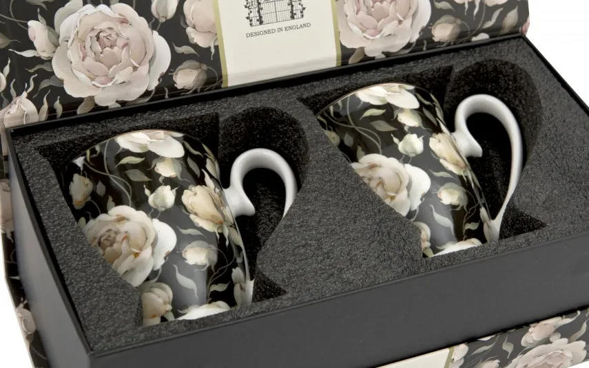 Duo Zestaw 2 kubków 320 ml Royal English Roses Black New