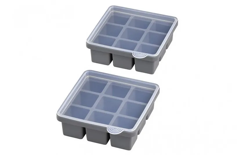 APS Zestaw 2 Pojemników na kostki lodu 15,5x15,5 cm z pokrywką Outlet