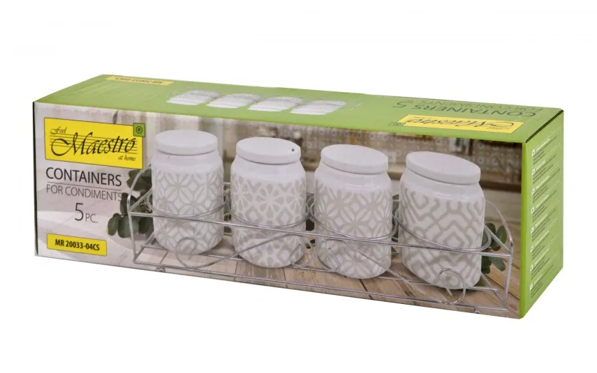 Maestro Zestaw 4 pojemników Pattern z podstawą Sale