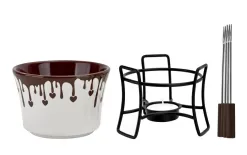 Banquet Zestaw do fondue czekoladowego + widelczyki Choco Dark Outlet