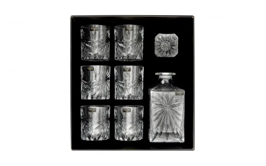 Bohemia Zestaw do whisky karafka + 6 szklanek Elegante Clearance