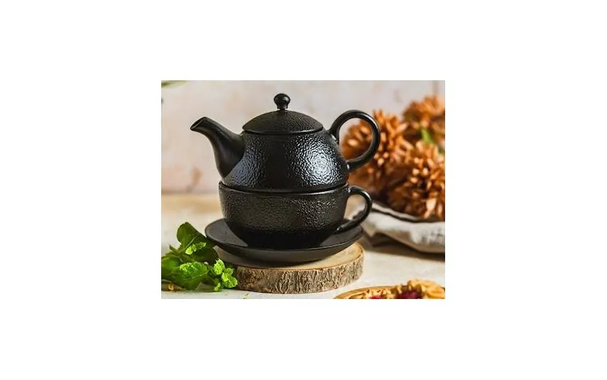 MPLCo Zestaw Dzbanek żeliwny 0,4 L + filiżanka 0,2 L czarny 076270 Sale