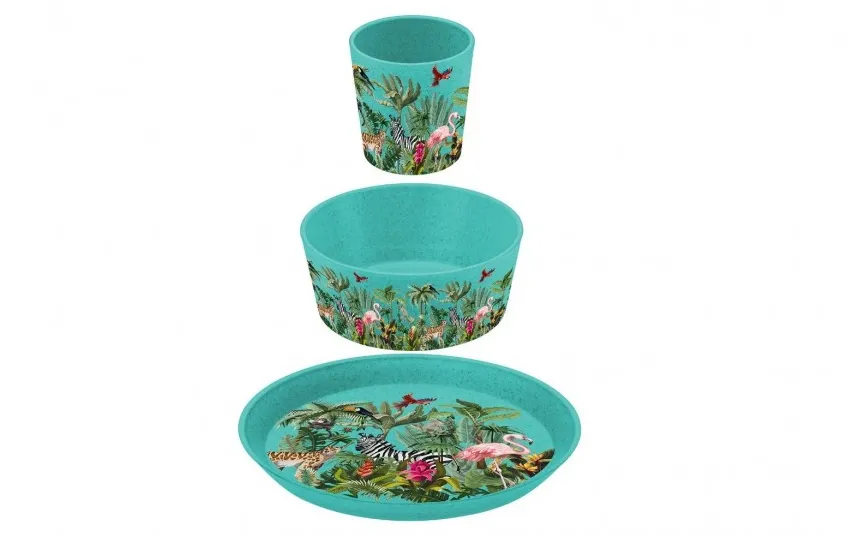 Koziol Zestaw naczyń dla dzieci 3 szt. Connect Jungle Fashion